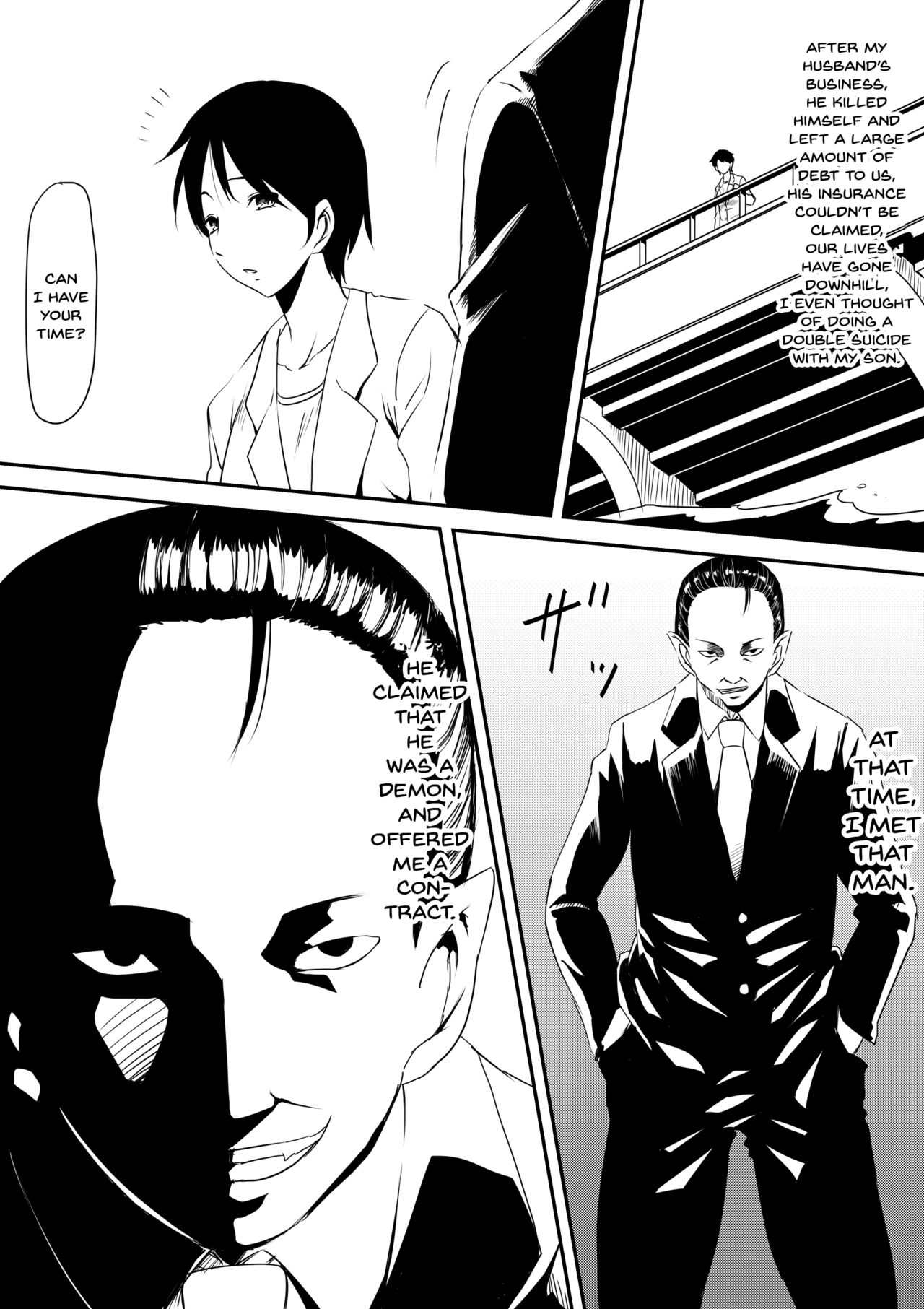 [三毛蔵亭] 悪魔に魂を売った母が淫魔ビッチへと変貌していく話 [英訳]