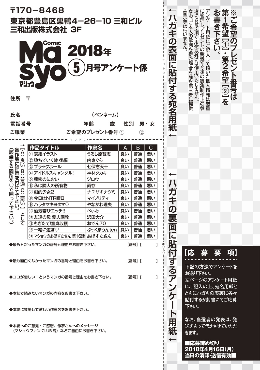 コミック・マショウ 2018年5月号 [DL版]