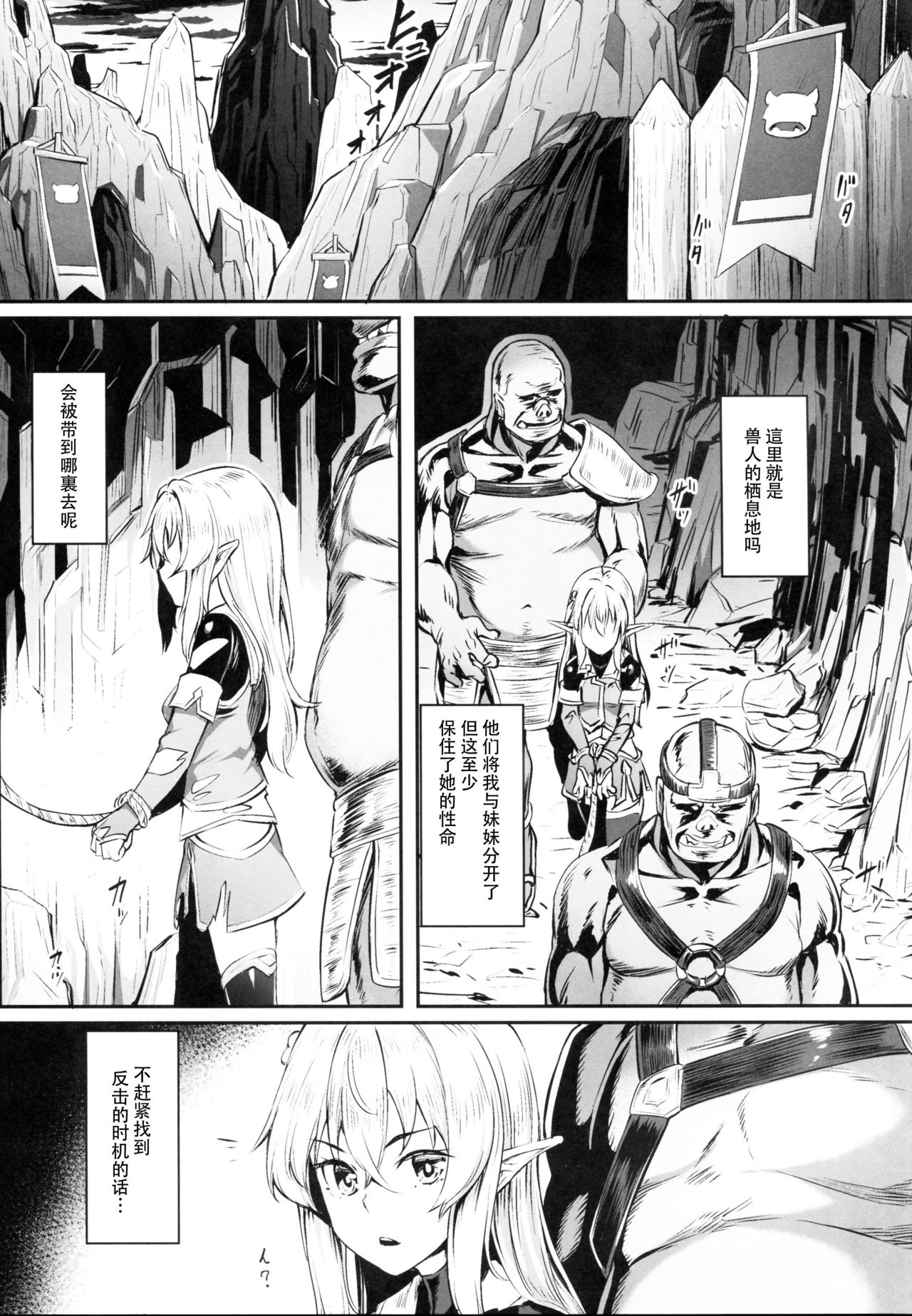 (COMIC1☆13) [エリア14 (かせい)] オークに囚われたエルフは [中国翻訳]