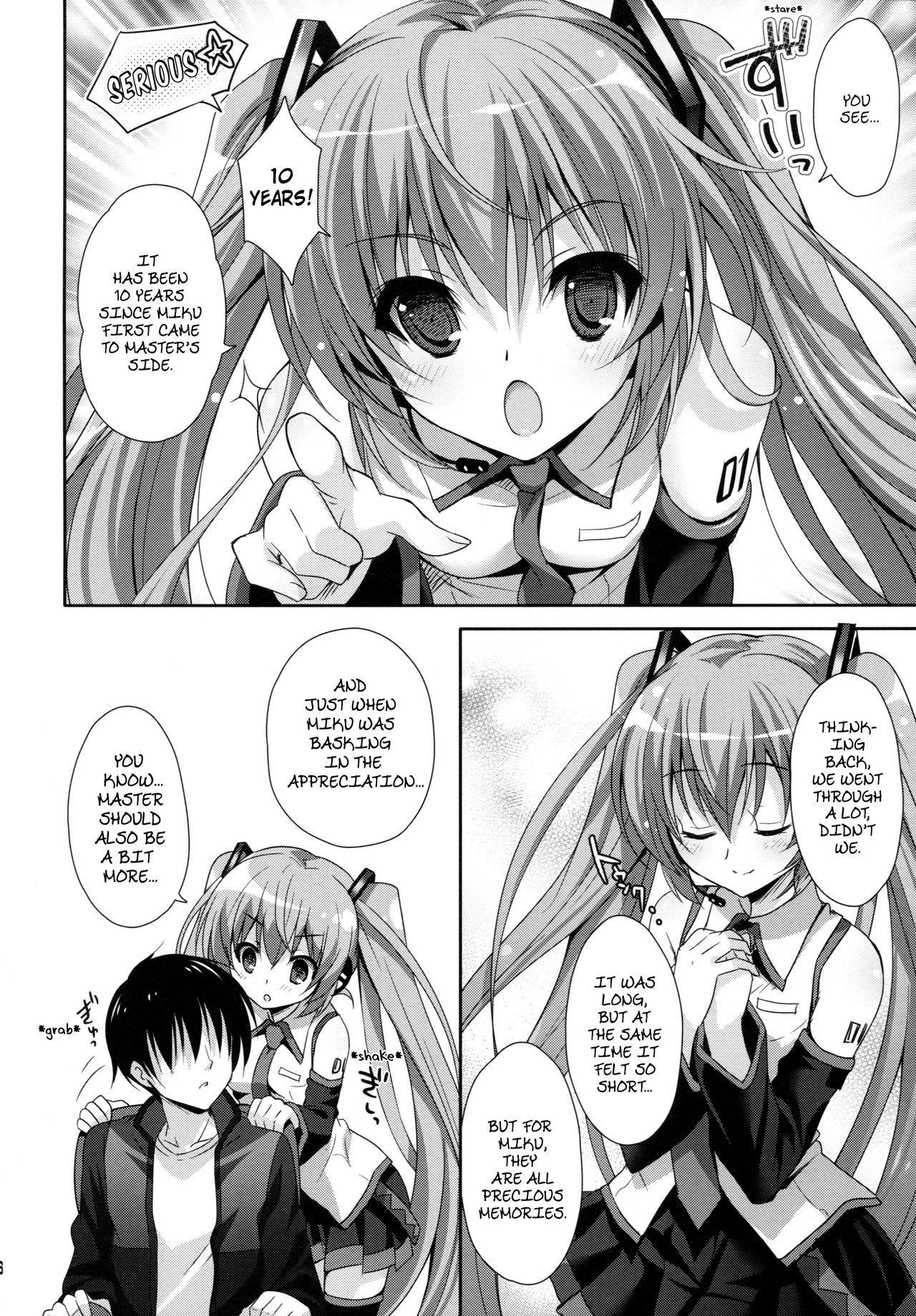 (COMIC1☆11) [回遊企画 (鈴井ナルミ)] ミクさんが10周年にいろいろ思い出したりするお話 (VOCALOID) [英訳]