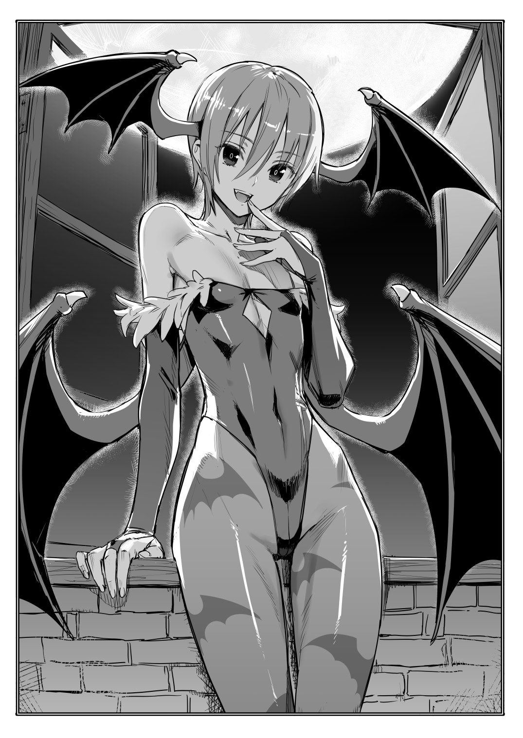 [アジサイデンデン (川上六角)] サキュバスに精気を吸いとられちゃうコピー本 (ヴァンパイア) [英訳] [DL版]