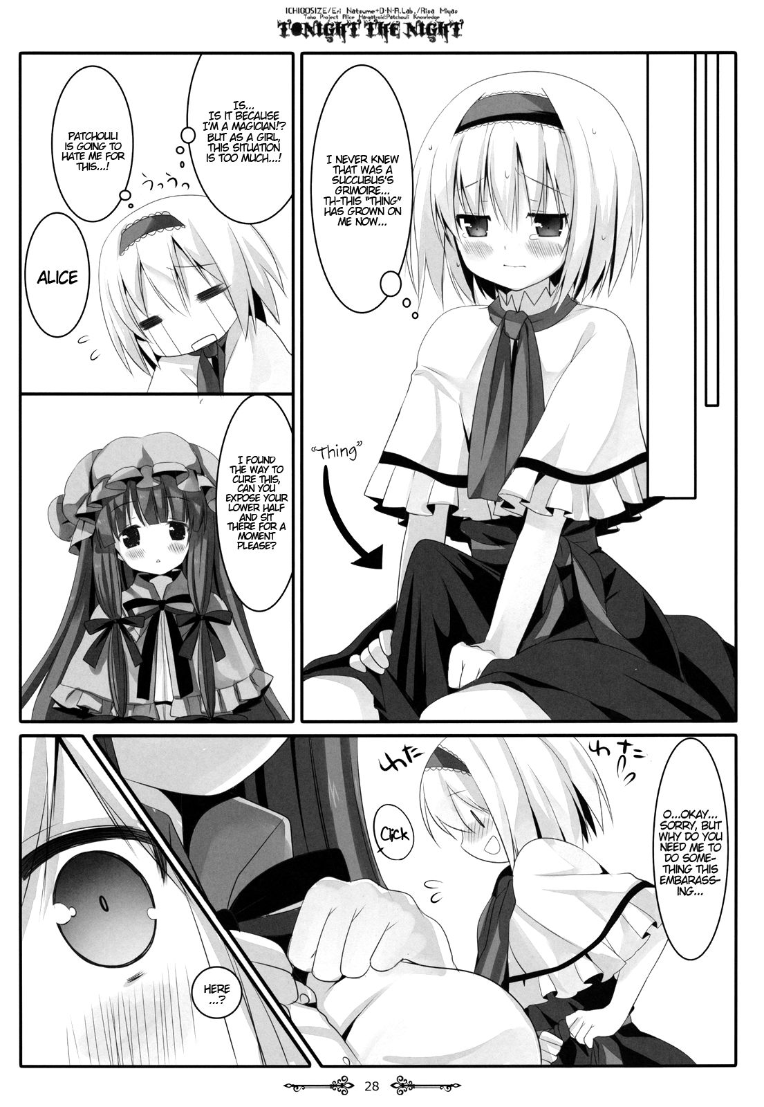 (例大祭9) [D・N・A.Lab.、いちごさいず (ミヤスリサ、なつめえり)] Tonight The Night (東方Project) [英訳]