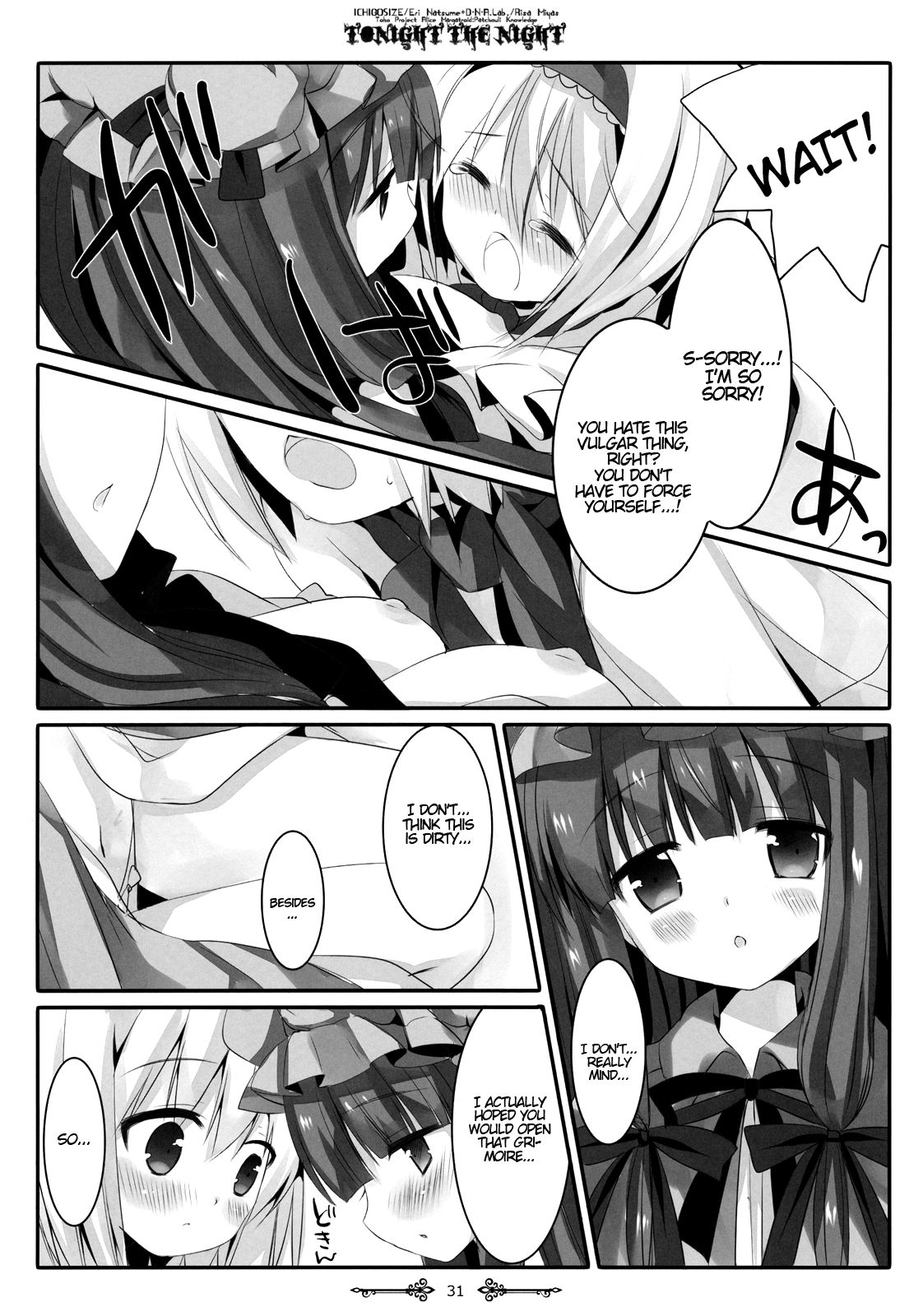 (例大祭9) [D・N・A.Lab.、いちごさいず (ミヤスリサ、なつめえり)] Tonight The Night (東方Project) [英訳]