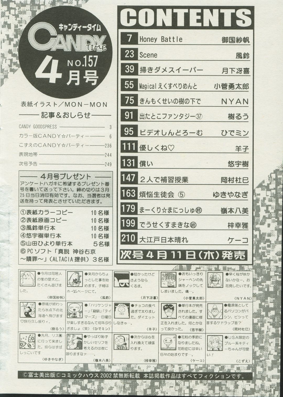 キャンディータイム 2002年4月号