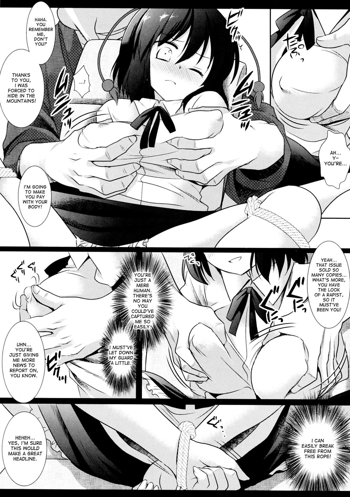 (紅楼夢9) [ナギヤマスギ (那岐山)] 東方陵辱29 でっち上げ記事で恨みを買い監禁された文 (東方Project) [英訳]