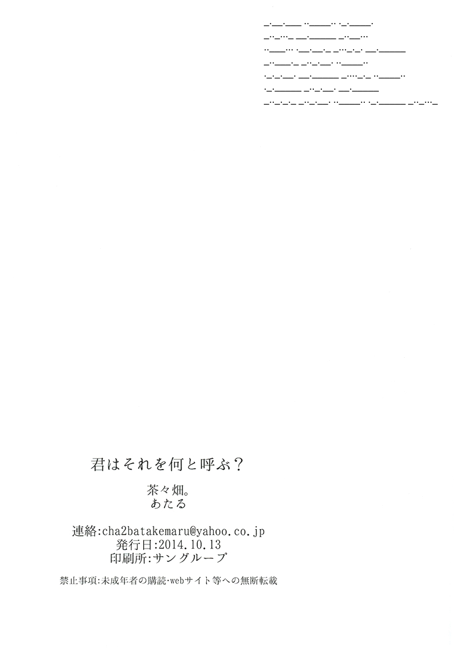 [茶々畑。 (あたる)] 君はそれを何と呼ぶ？ (艦隊これくしょん -艦これ-) [中国翻訳]