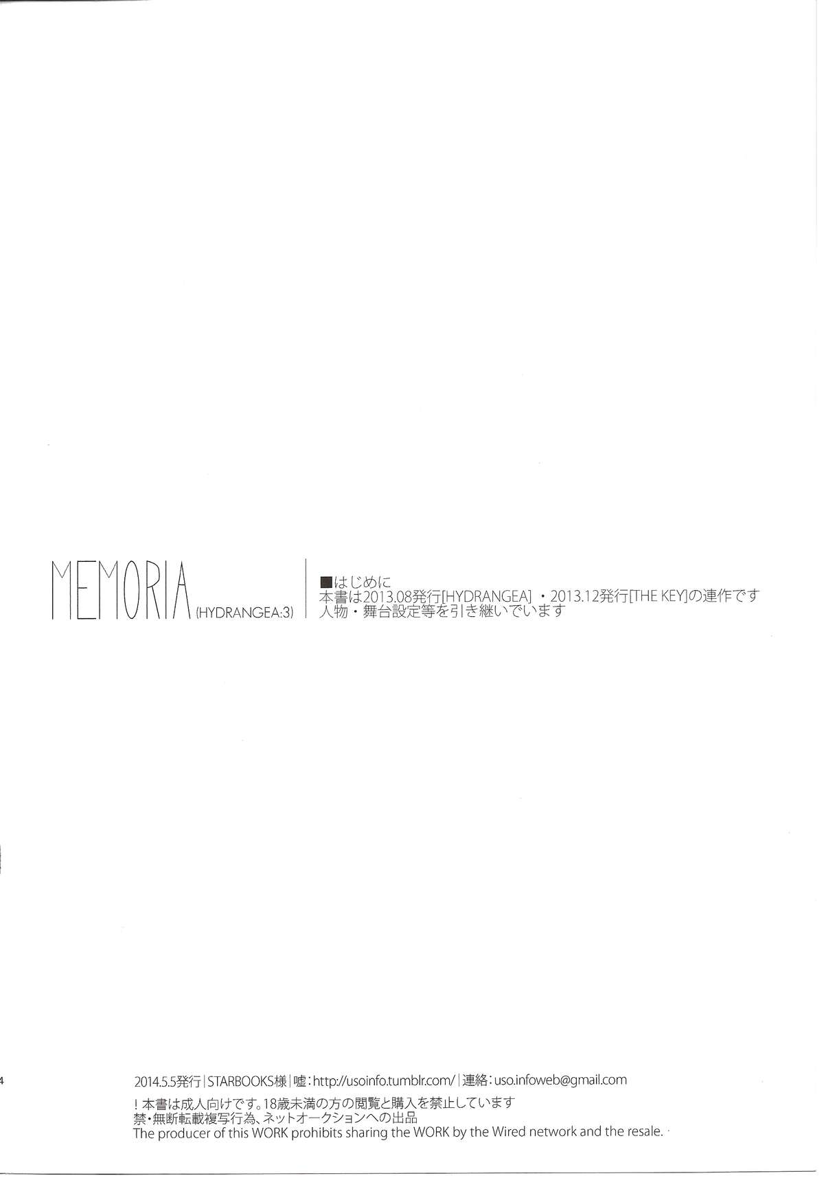 (コミティア108) [嘘 (中村葛湯)] MEMORIA