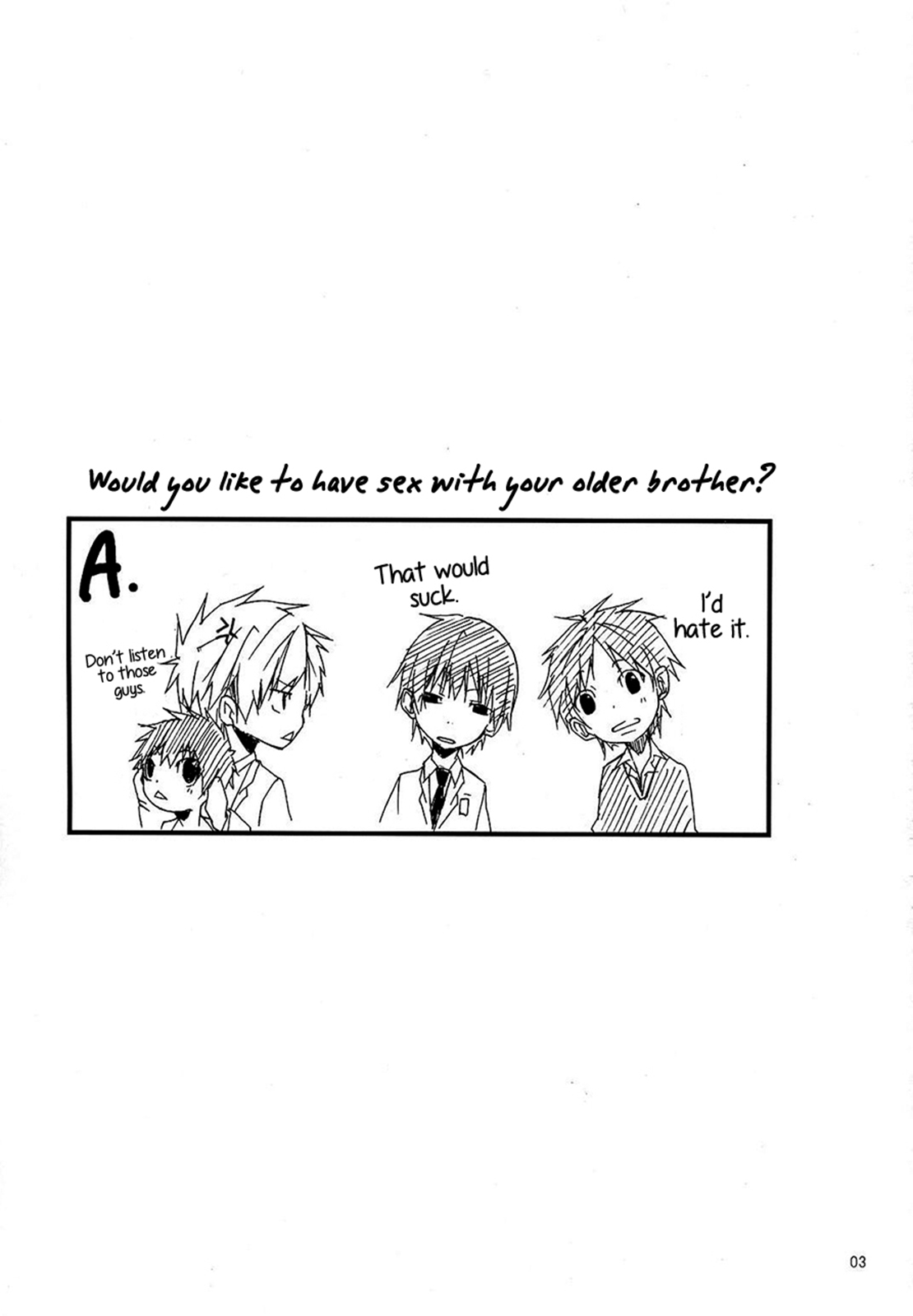 (ショタケット13R) [R.C.I (ハザキ)] ぶらろま Hなおにいさんは好きですか？？ [英訳] [無修正]