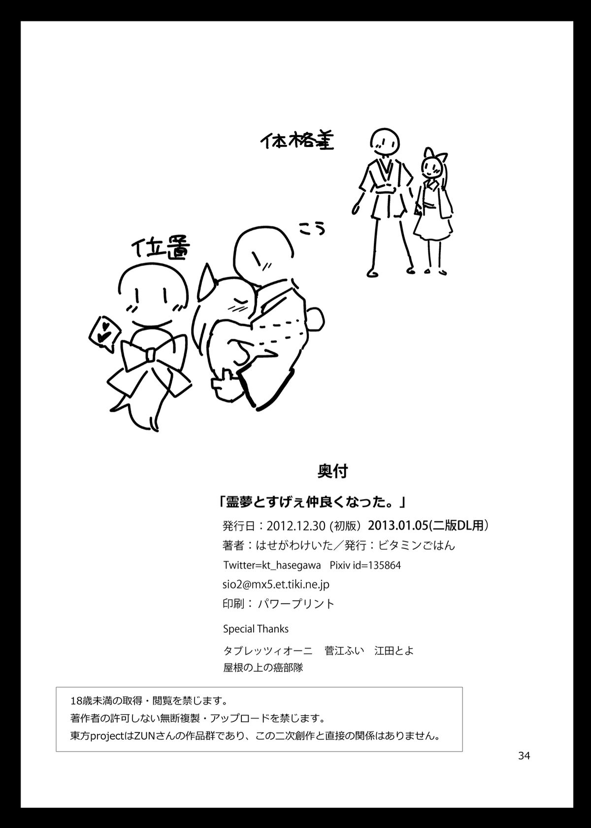 [ビタミンごはん (はせがわけいた)] 霊夢とすげぇ仲良くなった。 (東方Project) [DL版]