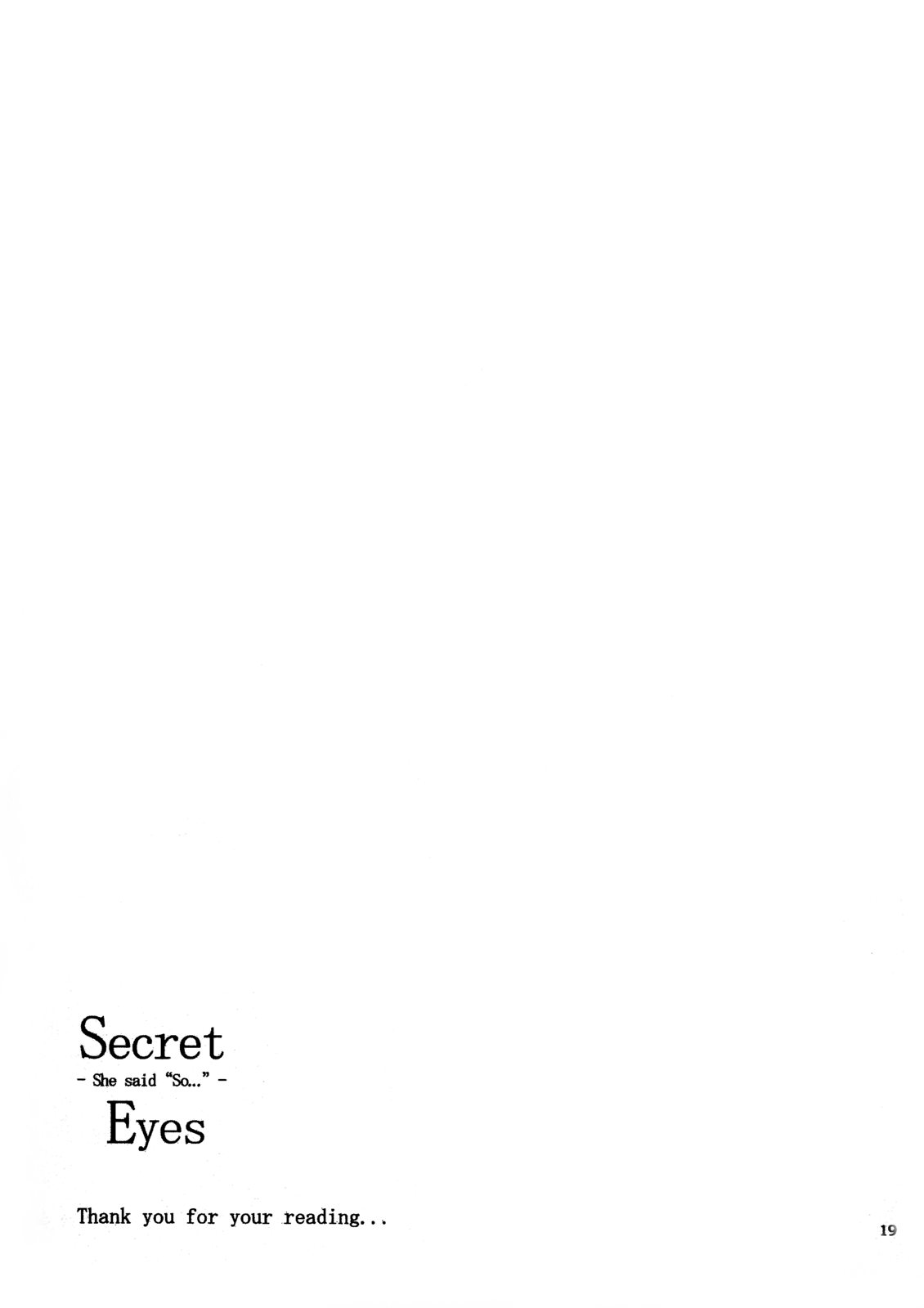 (C72) [ヴェクセルハフト (Kima-gray)] Secret Eyes (涼宮ハルヒの憂鬱) [英訳] [無修正]
