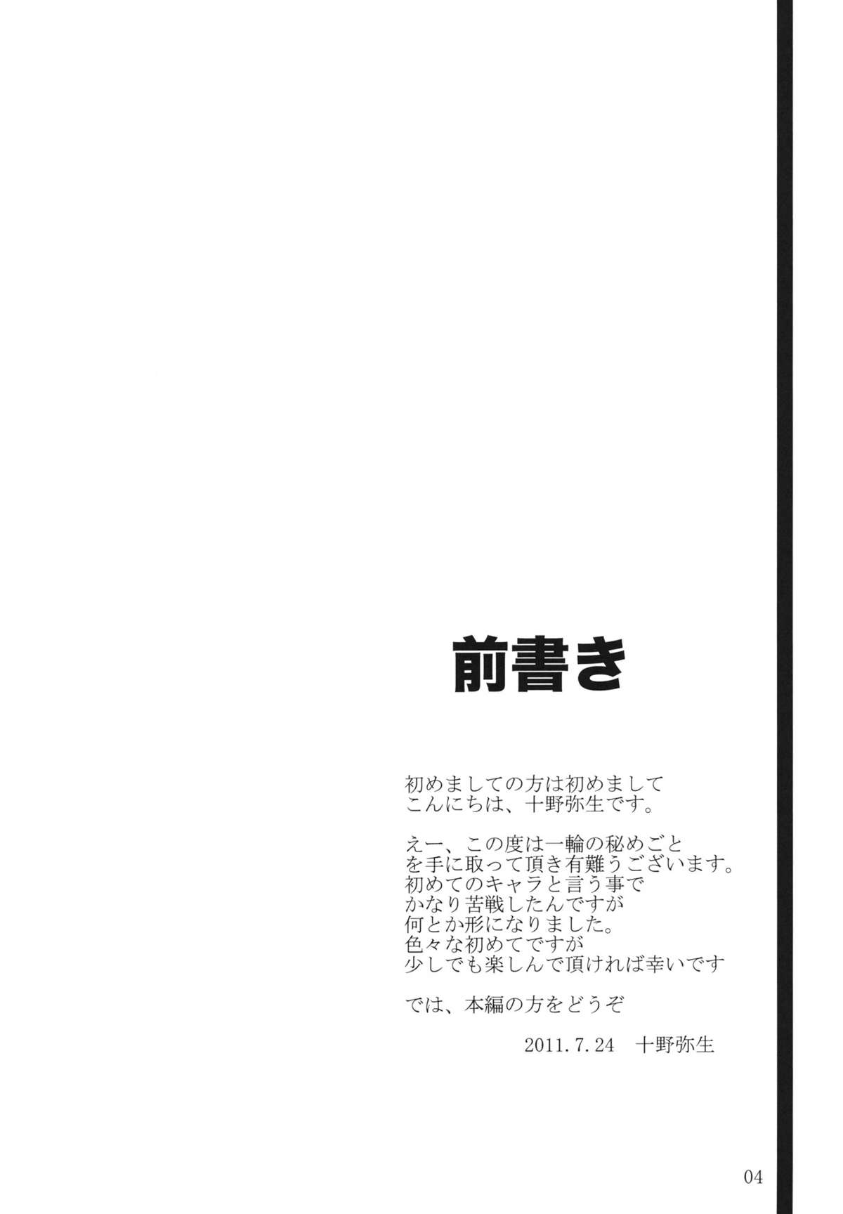 (大⑨州東方祭4) [カラノツキ (十野弥生)] 一輪の秘めごと (東方Project)