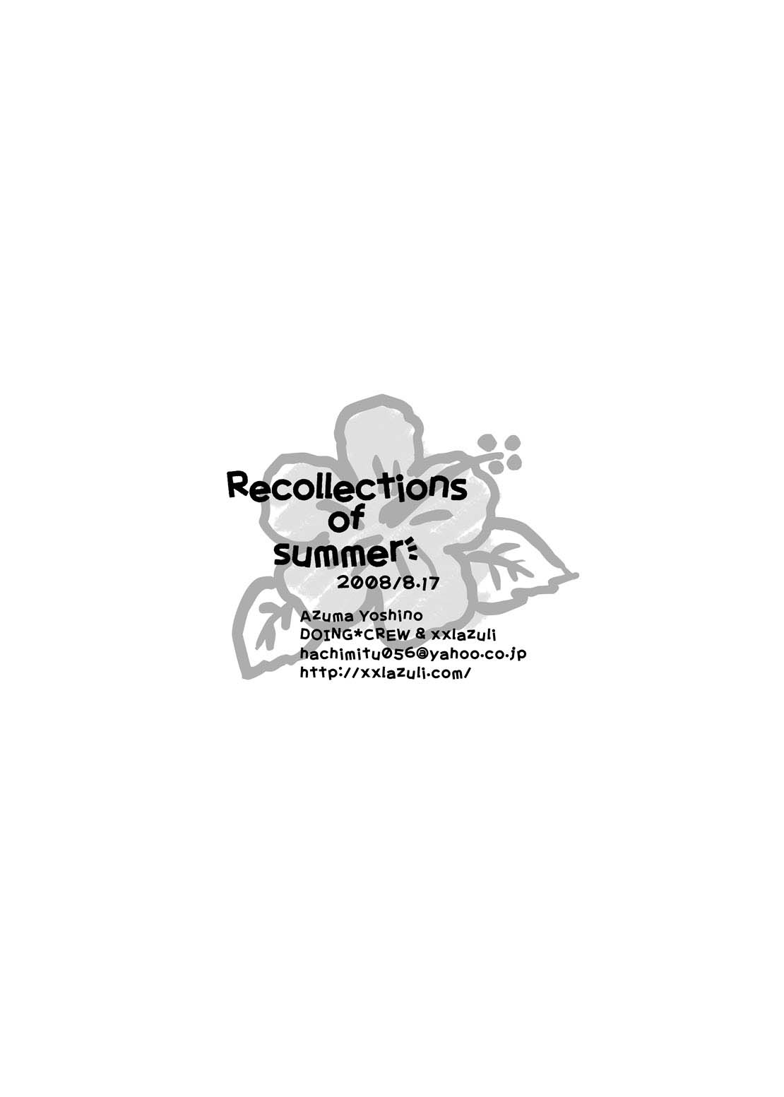 (C74) [××lazuli、DOING★CREW (吉野東)] Recollections of summer