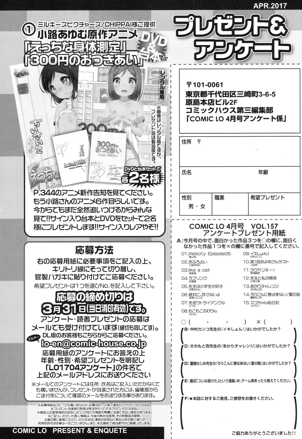 COMIC LO 2017年4月号 + 付録 [DL版]