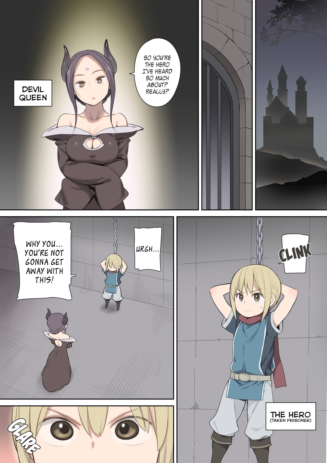 [ひぐま屋 (野良ヒグマ)] 囚われ勇者と魔王(女)とエルフ [英訳]