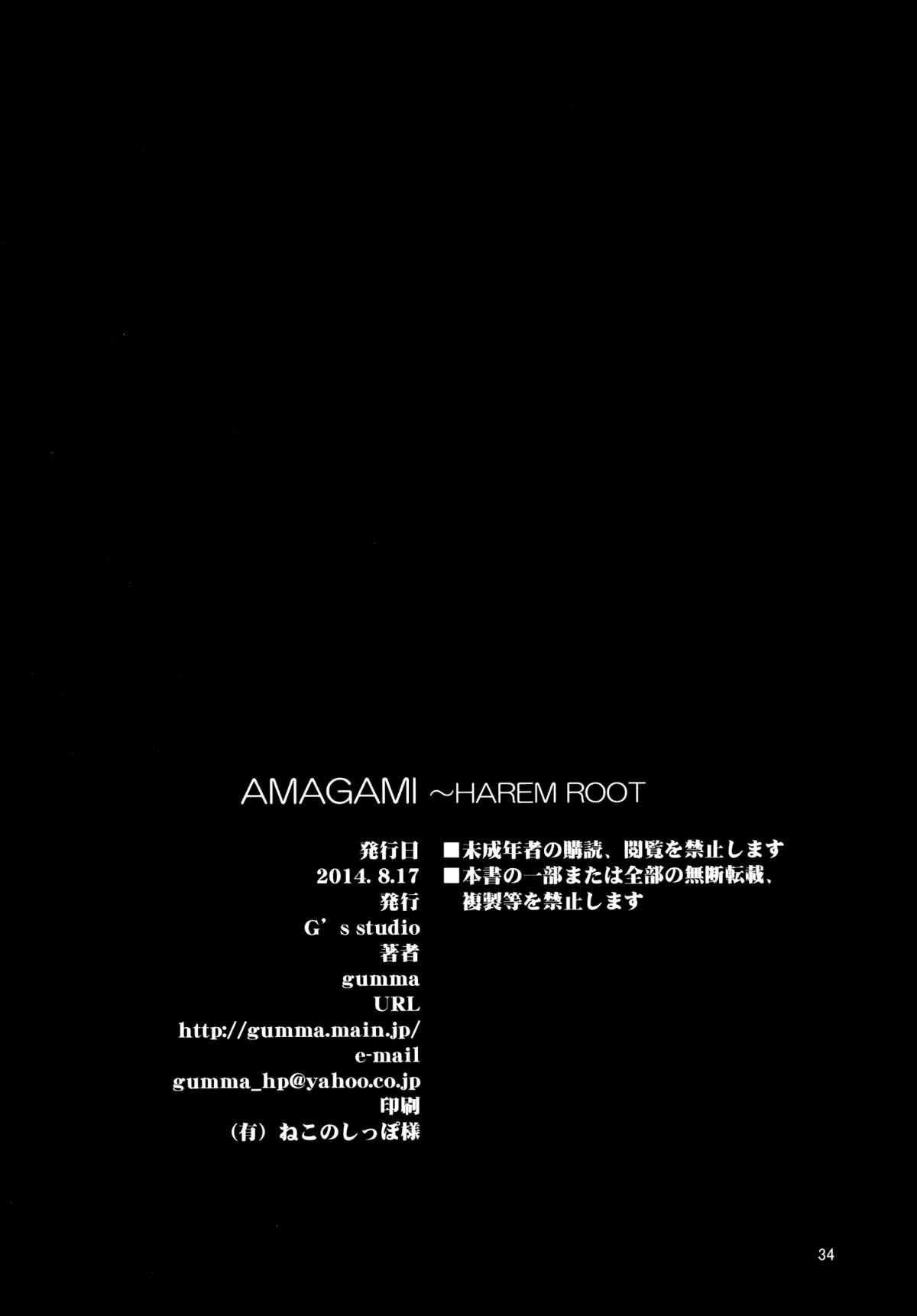 (C86) [G's studio (如月群真)] AMAGAMI ~HAREM ROOT (アマガミ) [英訳]