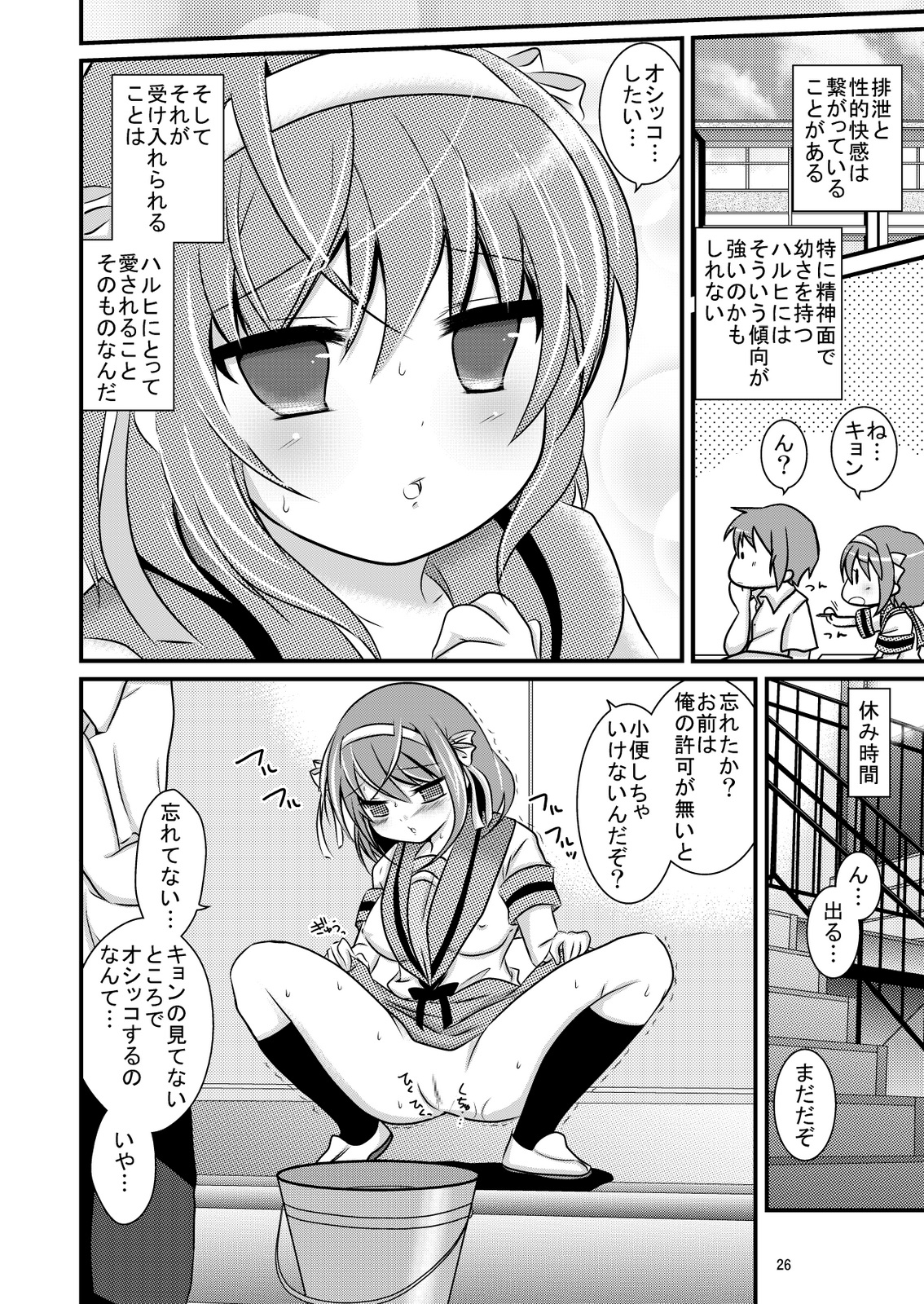 (C76) (同人誌) [妄想界の住人は生きている。] 大好きなハルヒだからいじめたくなるんじゃないか ＃02 おもらし調教篇 (涼宮ハルヒの憂鬱)