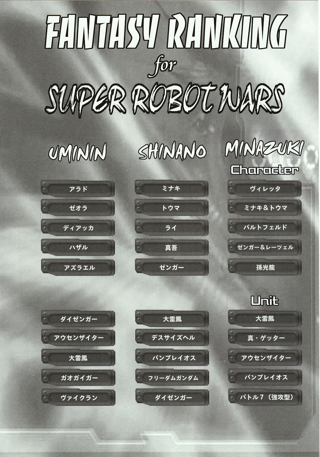 (コミックキャッスル2005) [FANTASY WIND (しなのゆら)] SNOW FLAKESα (スーパーロボット大戦)