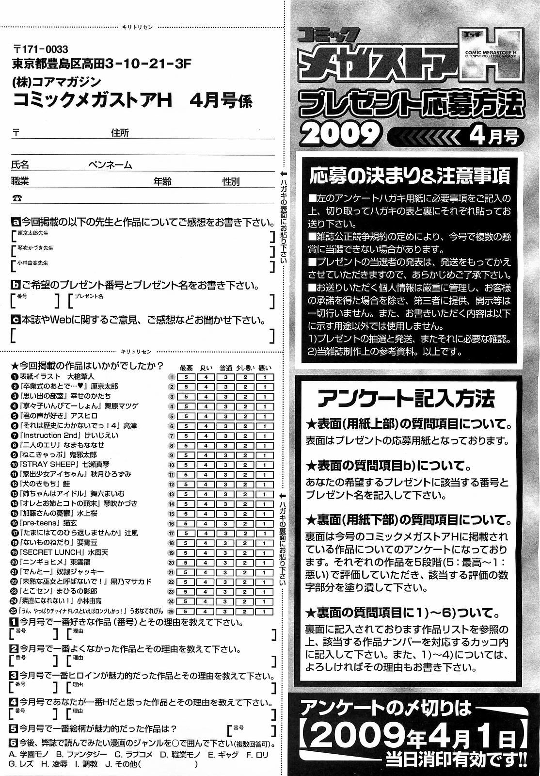 コミックメガストアH 2009年4月号