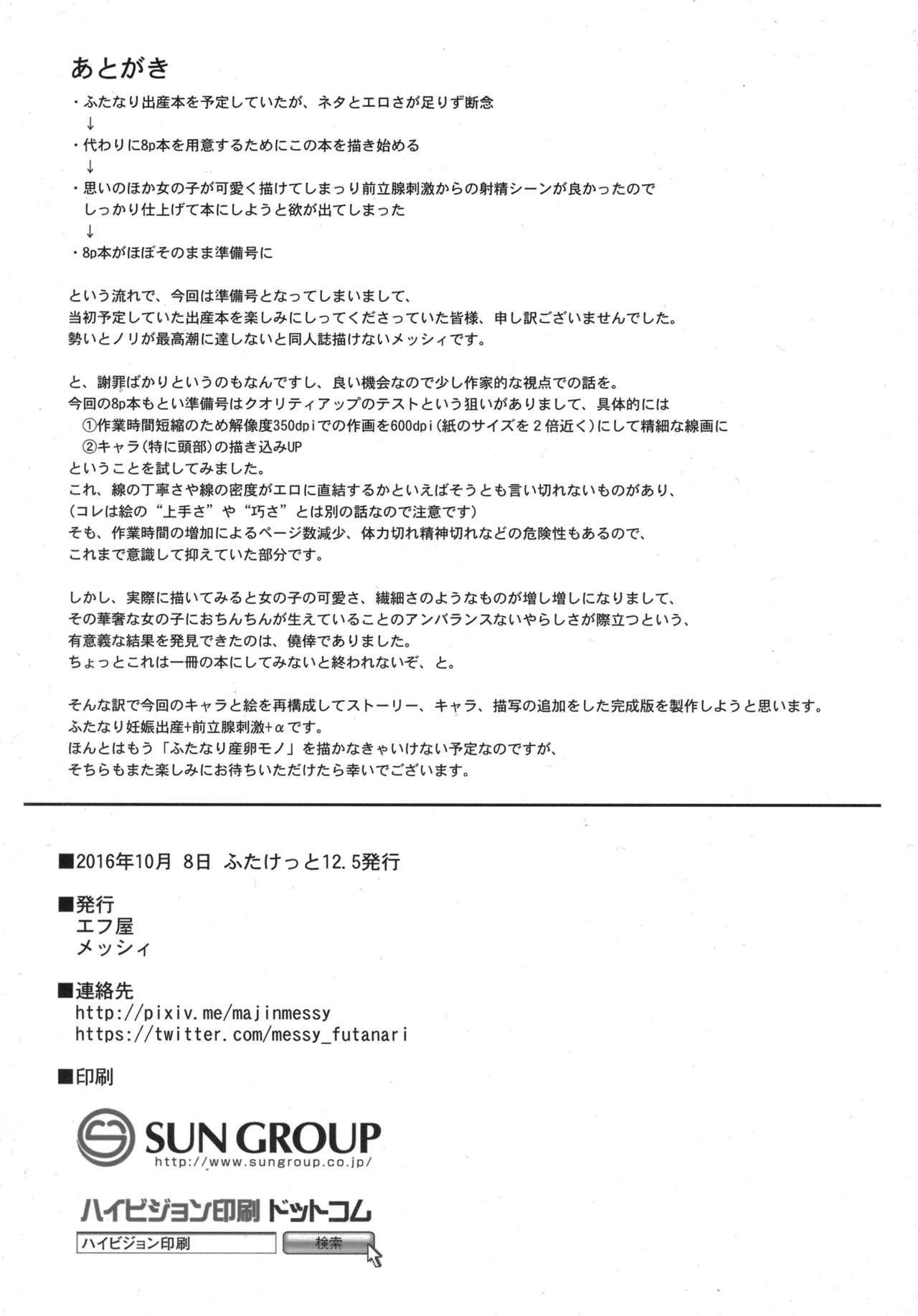 (ふたけっと12.5) [エフ屋 (メッシィ)] Futanariシリーズ新作準備号 制作メモ