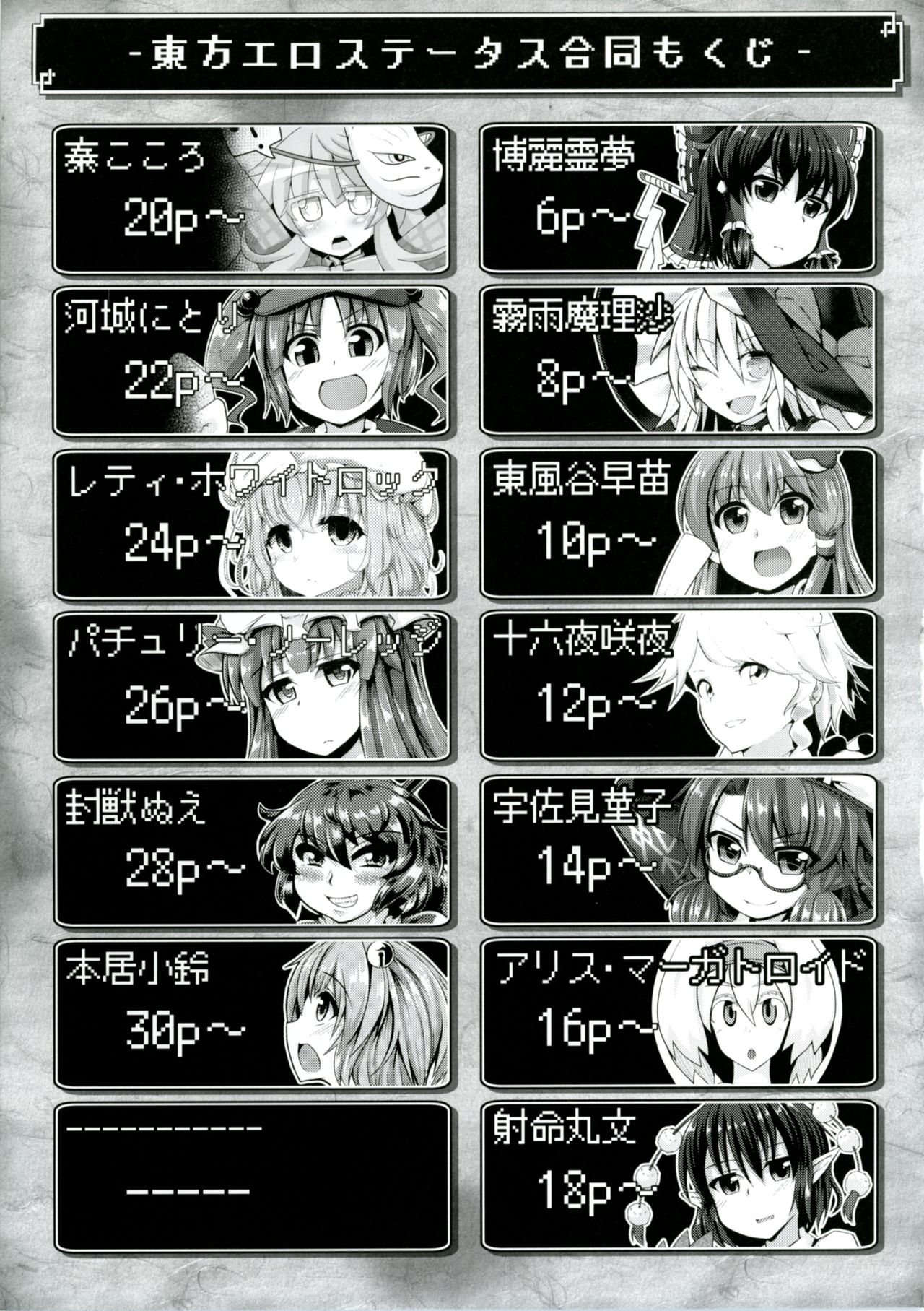 [芋。 (よろず)] 東方エロステータス合同 (東方Project) [DL版]
