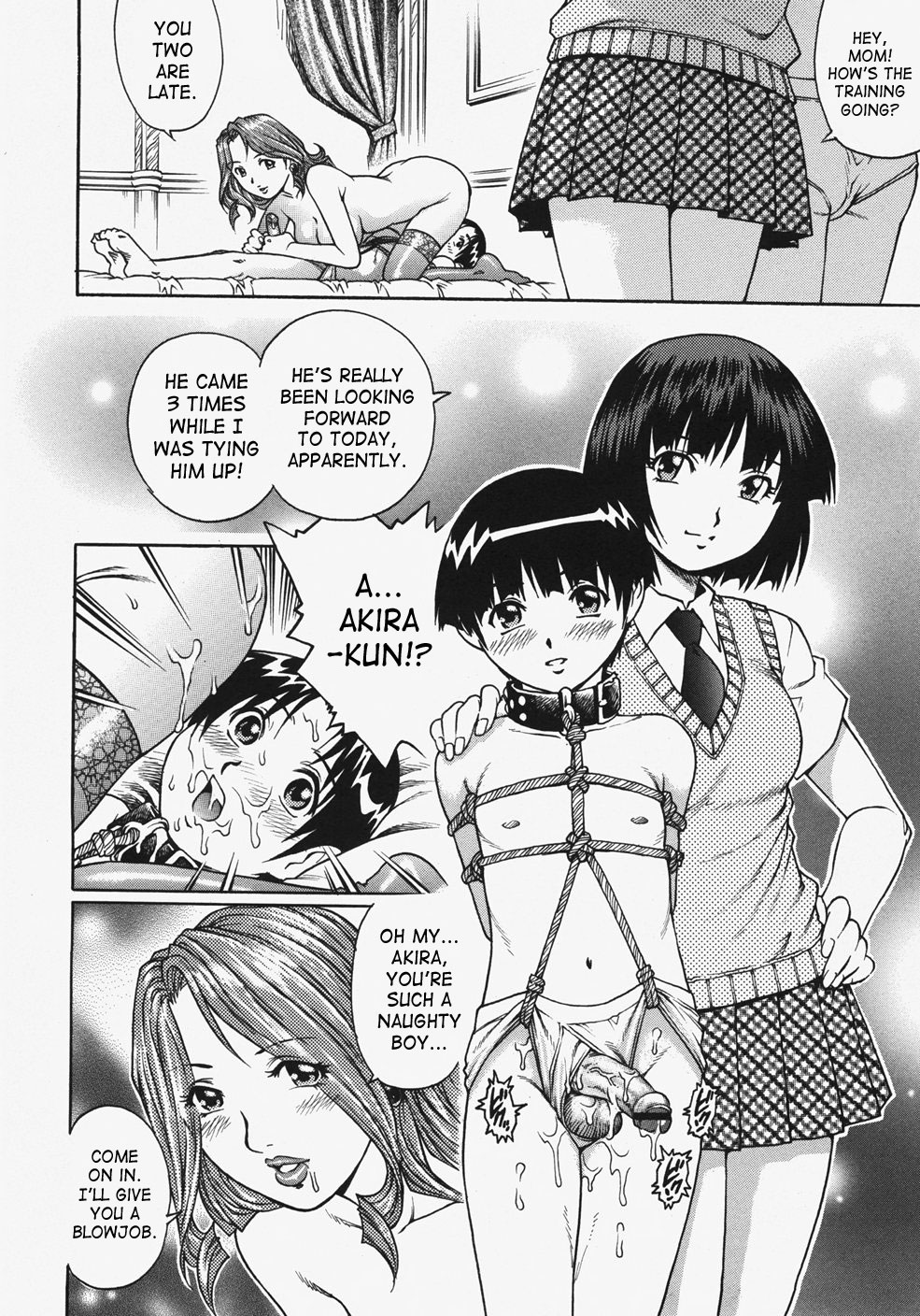 [やながわ理央] 緊縛調教少年4P母娘どんぶり!! (コミック・マショウ 2007年11月号) [英訳]