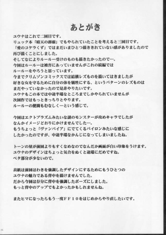 (C61) [クリムゾンコミックス (カーマイン)] 錯乱した隠遁者 (ファイナルファンタジー X)