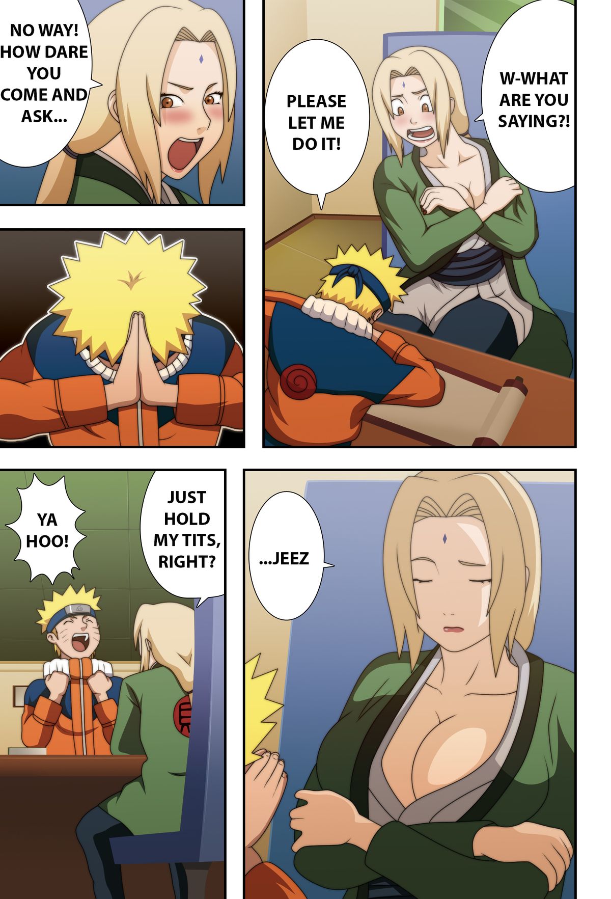 (C73) [NARUHO堂 (なるほど)] 巨乳の忍者 乳影 (NARUTO -ナルト-) [英訳] [カラー化] [無修正]