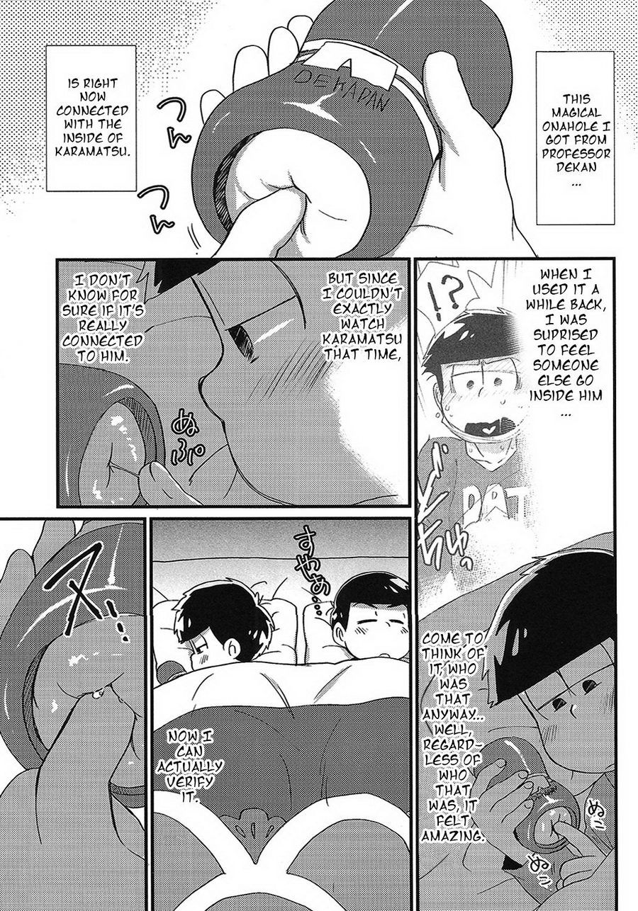 (家宝は寝て松スパーク11) [松Cha。 (まっちゃ)] 魔法のオナホと繋がっちゃったカラ松の受難! (おそ松さん) [英訳]
