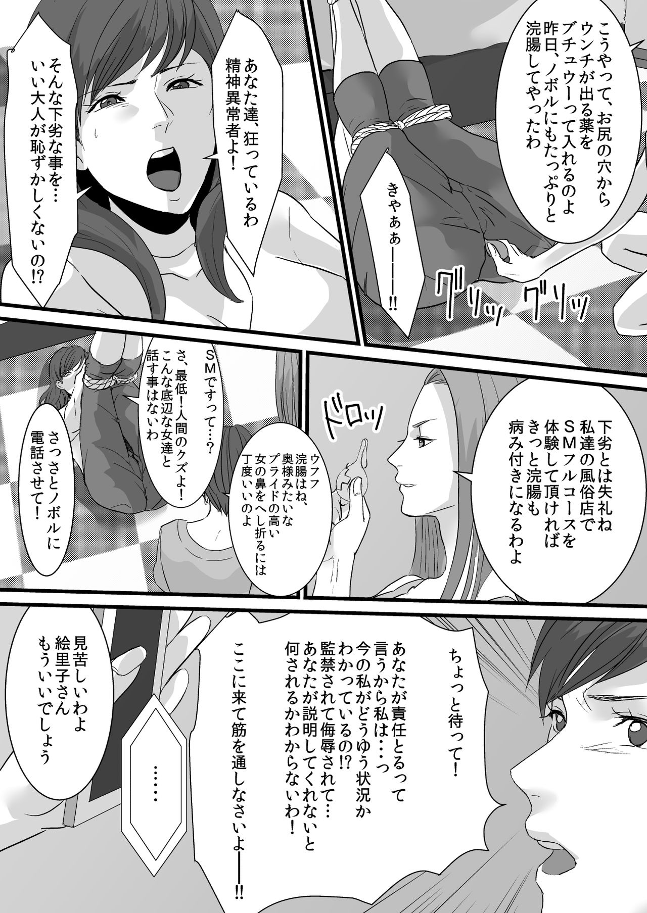 [女による女への陵辱] セレブ婦人達への復讐○辱 ～不倫の代償を浣腸で償わされた女達～