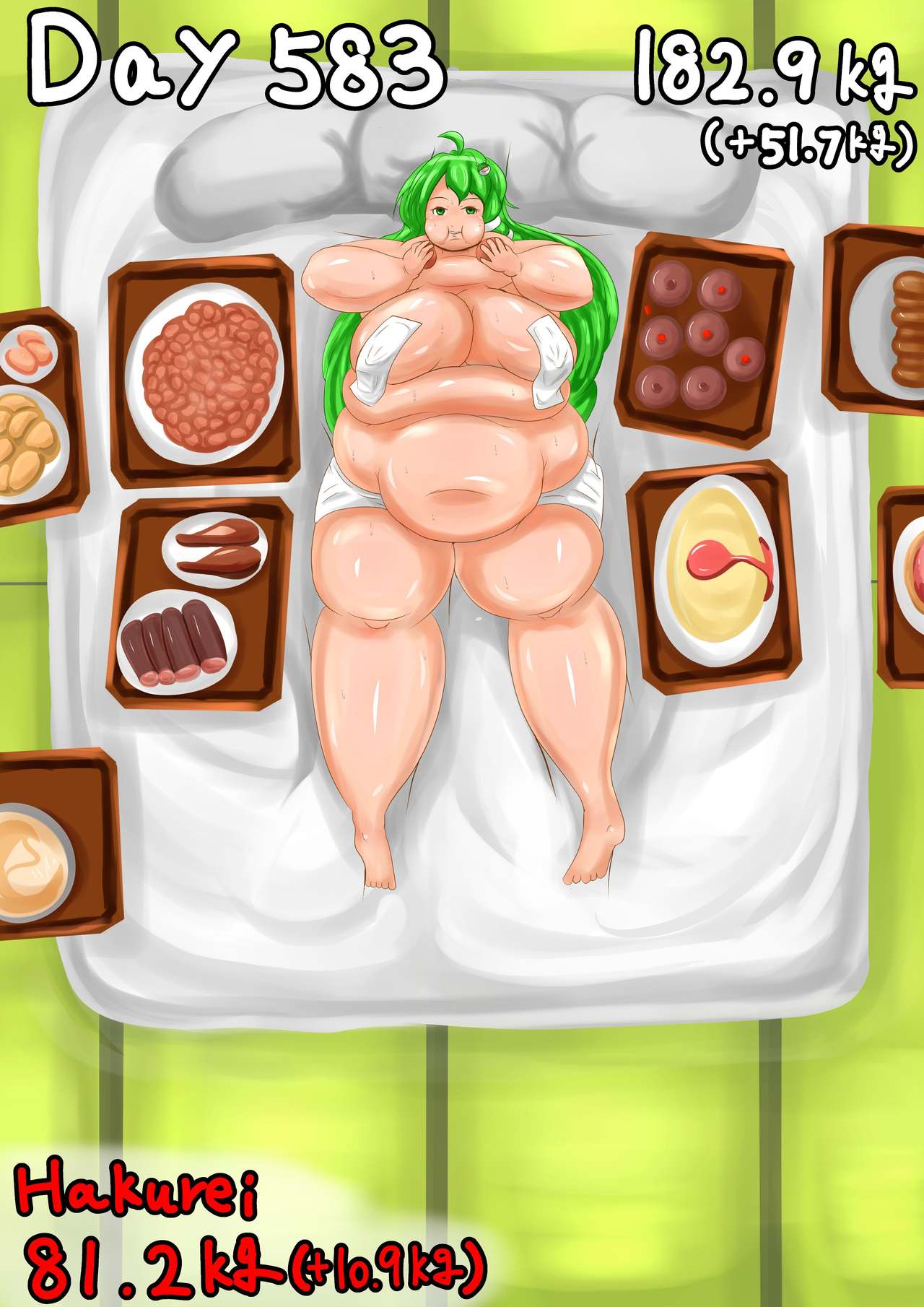 >早苗で自己肥育。デフォから肉塊まで