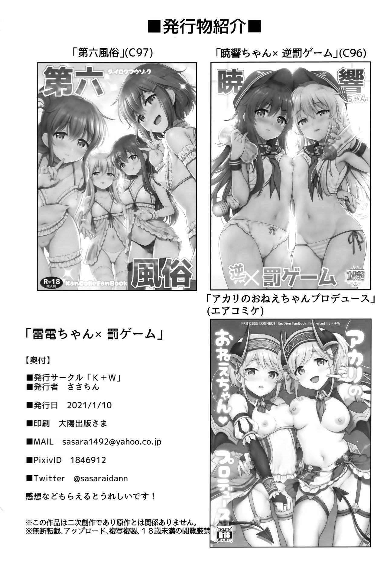 (AC2) [K+W (ささちん)] 雷電ちゃん×罰ゲーム (艦隊これくしょん -艦これ-)