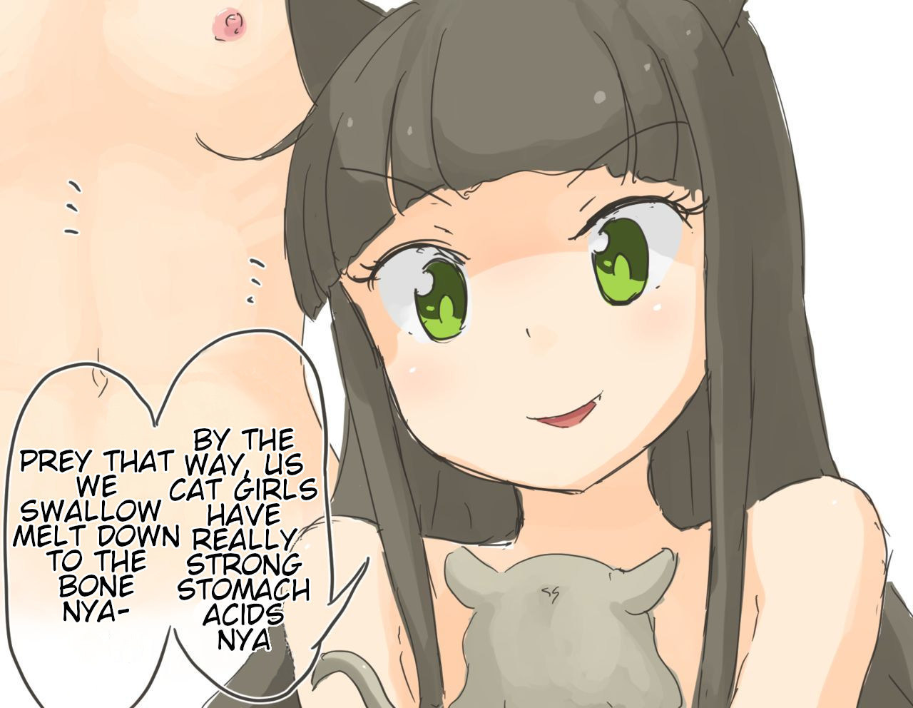 猫の女の子に食べられて消化されるネズミの女の子2