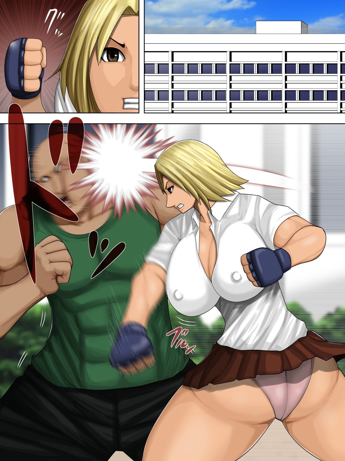 [アスタローサン (タカサキジロー)] 不良娘vs合気柔術 -不良娘が蹂躙される格闘エロリョナ漫画- [中国翻訳]