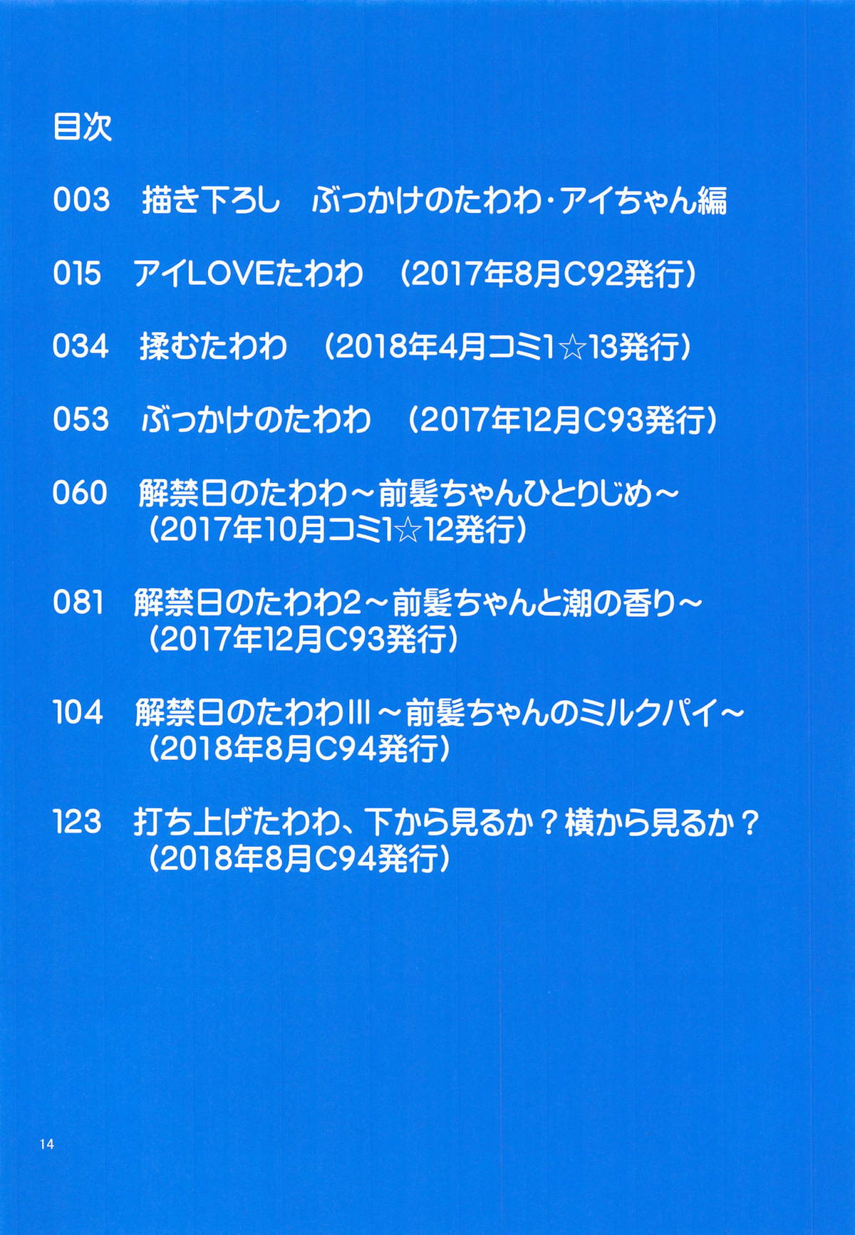 (C95) [ぽぽちち (八尋ぽち)] アイちゃん&解禁日のたわわ総集編+描き下ろし (月曜日のたわわ)