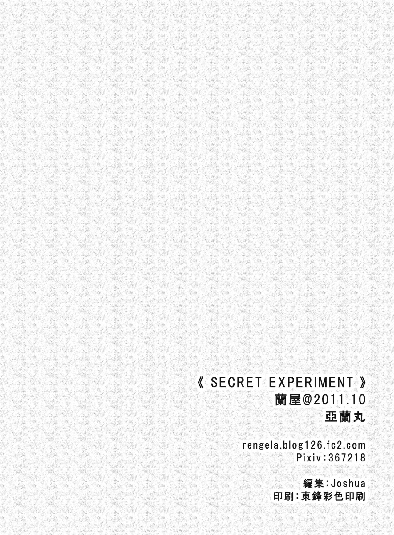 [蘭屋 (亞蘭丸)] SECRET EXPERIMENT (東方Project) [中国翻訳] [DL版]