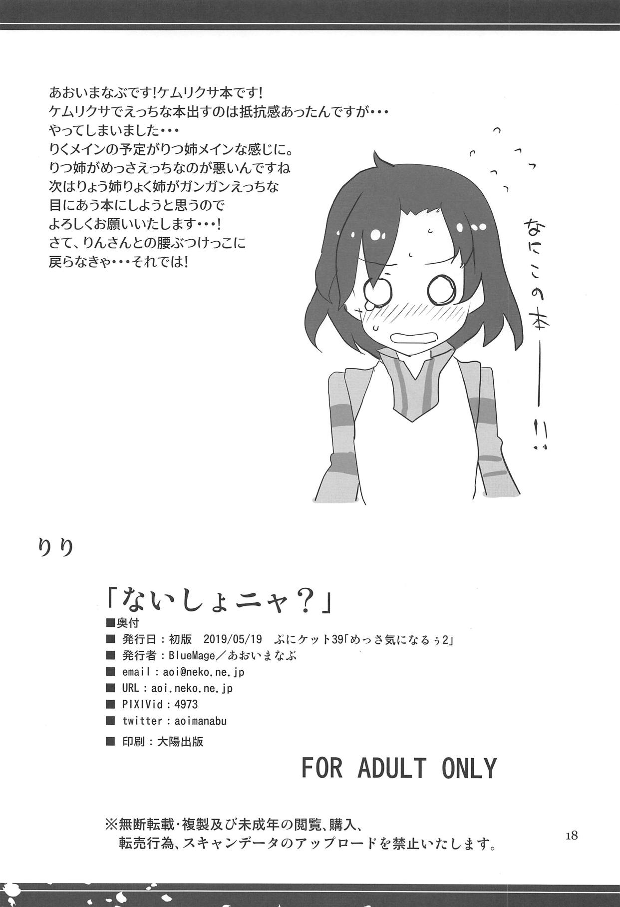(めっさ気になるぅ2) [BlueMage (あおいまなぶ)] ないしょニャ? (ケムリクサ)