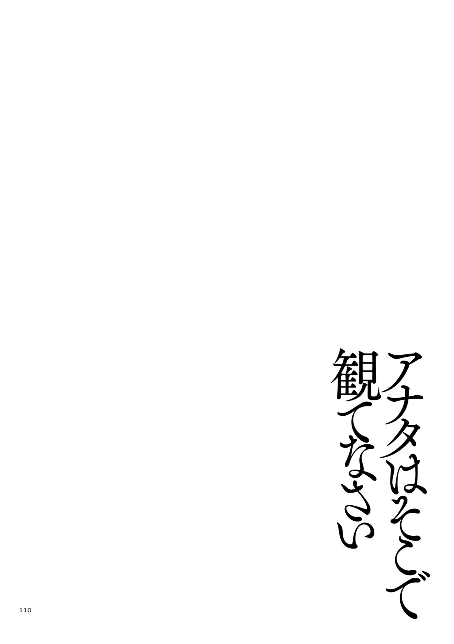 アナタはそうこでみてなさい