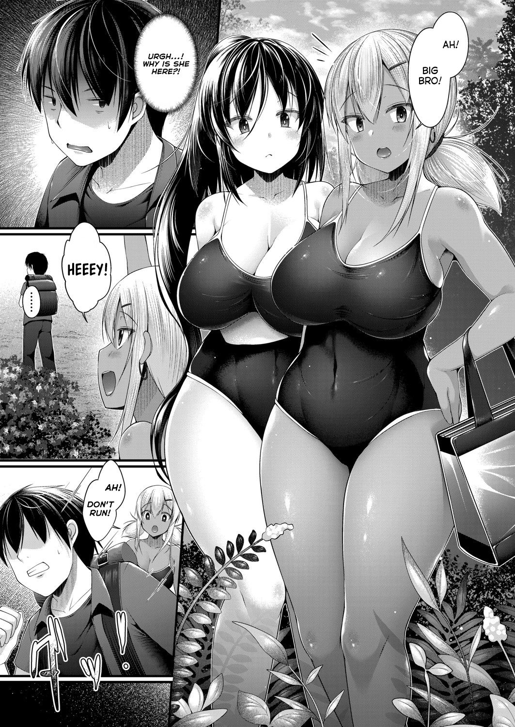 [コトバアイ] ひとりキャンプをしていたら黒ギャルJKな妹と妹の友達が乱入してきた結果 前編 (コミックグレープ Vol.93) [英訳]