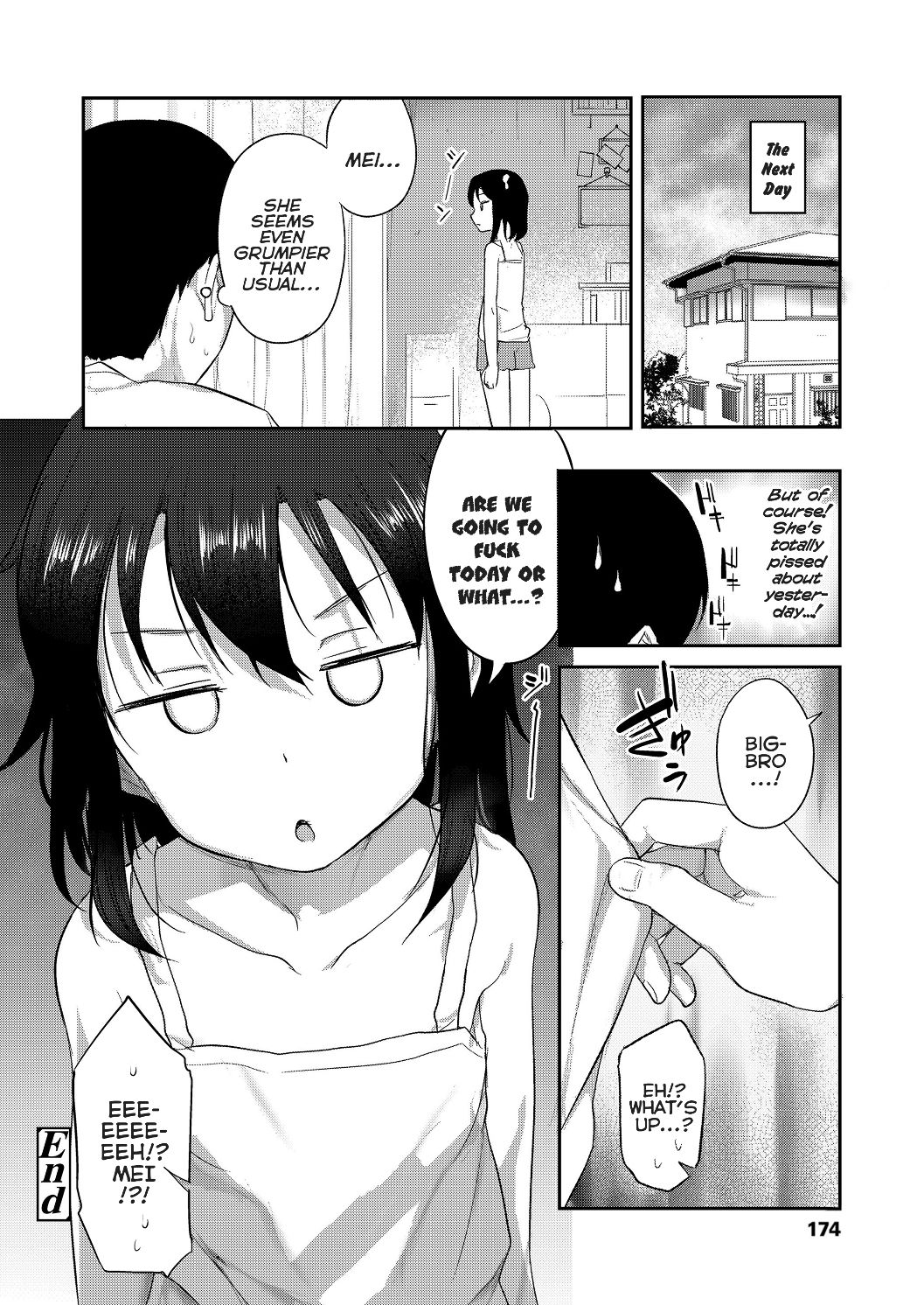[はやけ] 妹の裸を見て興奮するなんて変なお兄ちゃん [英訳] [DL版]
