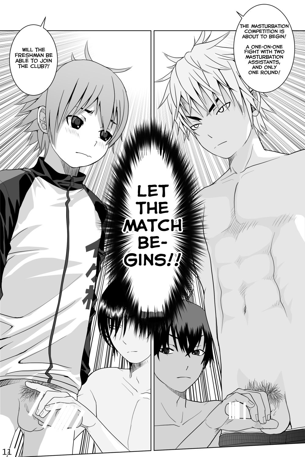 [迅雷一閃 (一我)]イケメン男子校しこしこ部 [英語]
