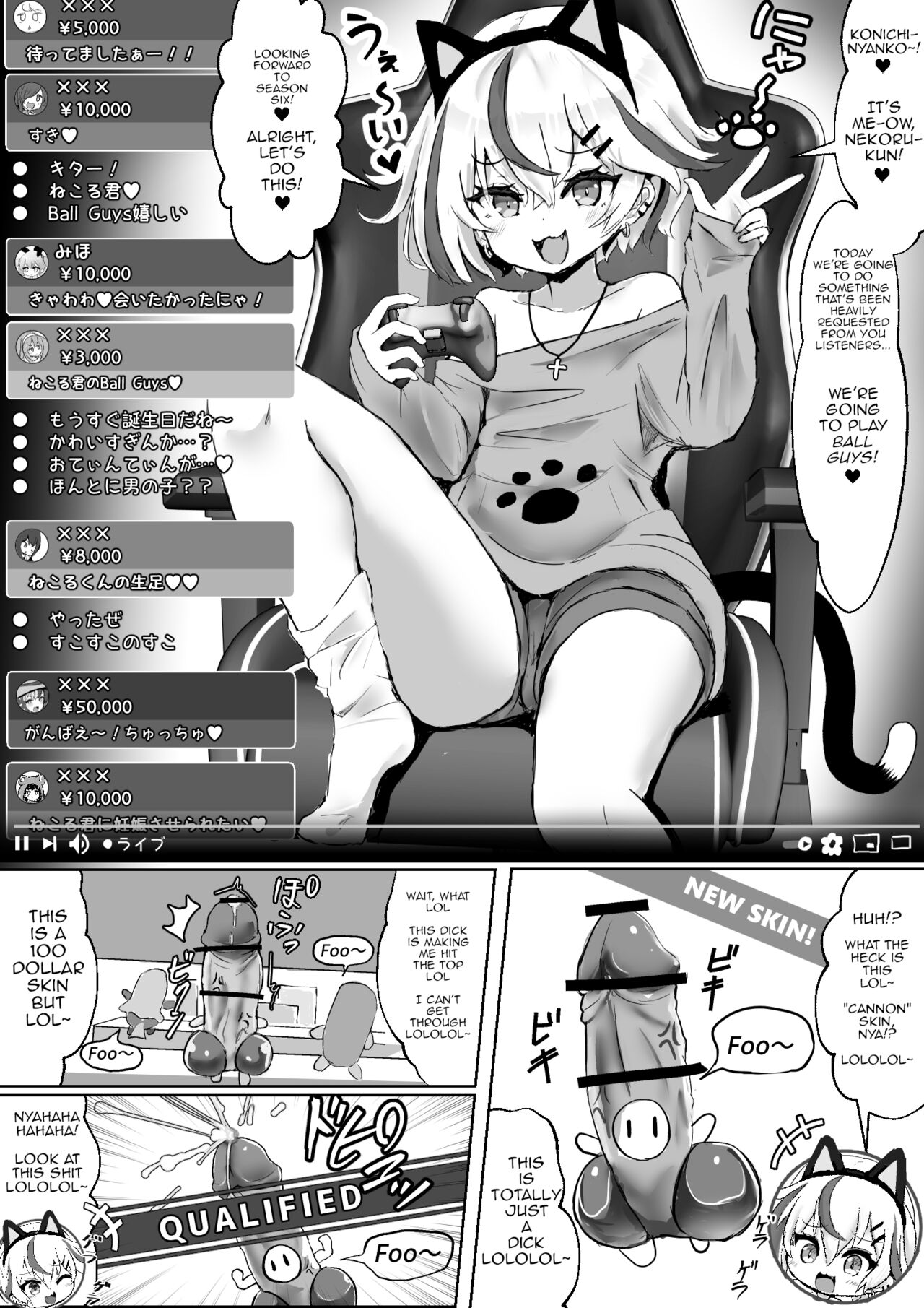 [ふずめ] オタクな妻(絵師)がヤリチン配信者に寝取られる話 オフパコ編1話 [英訳]