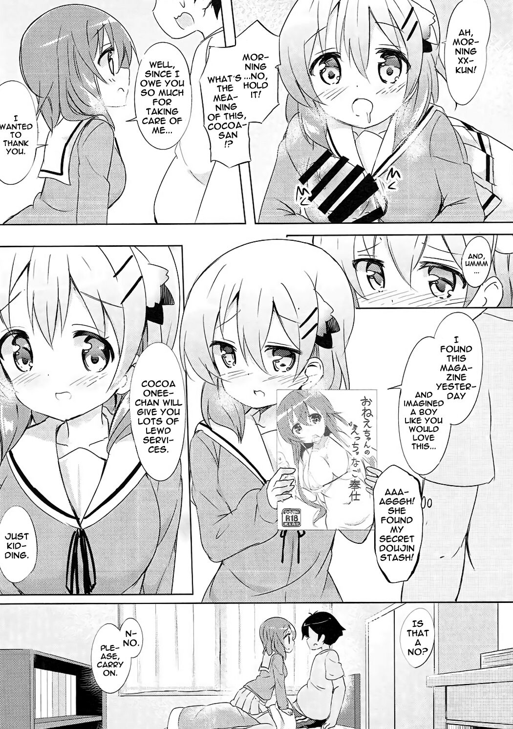(C91) [0000 (あきと。)] ココアお姉ちゃんとお隣の席♪ (ご注文はうさぎですか?) [英訳]
