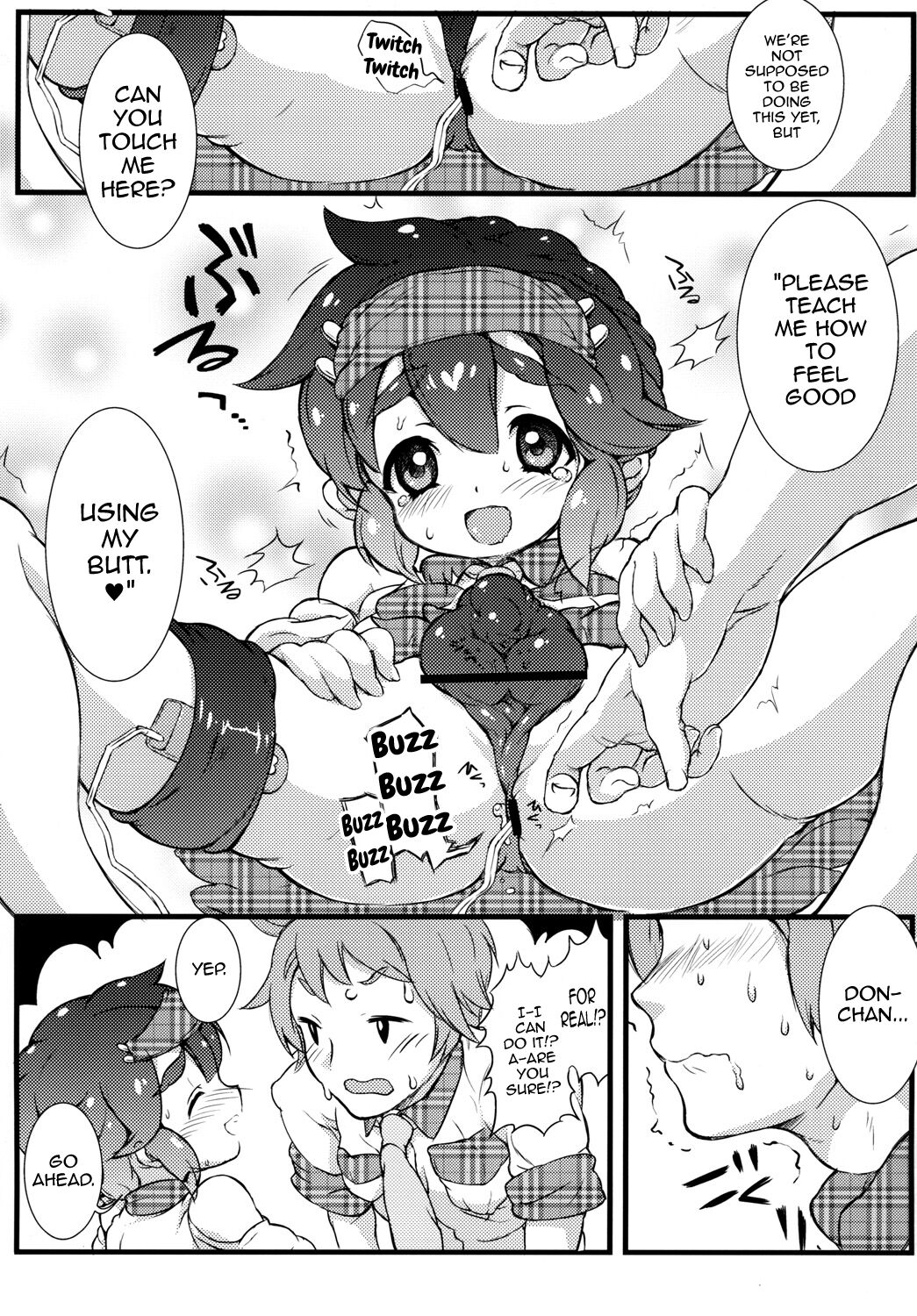 (ふたけっと8) [やよいファンタジーゾーン (おばたやよい)] 男子校の女装オナペット どんちゃん、がんばる! [英訳]