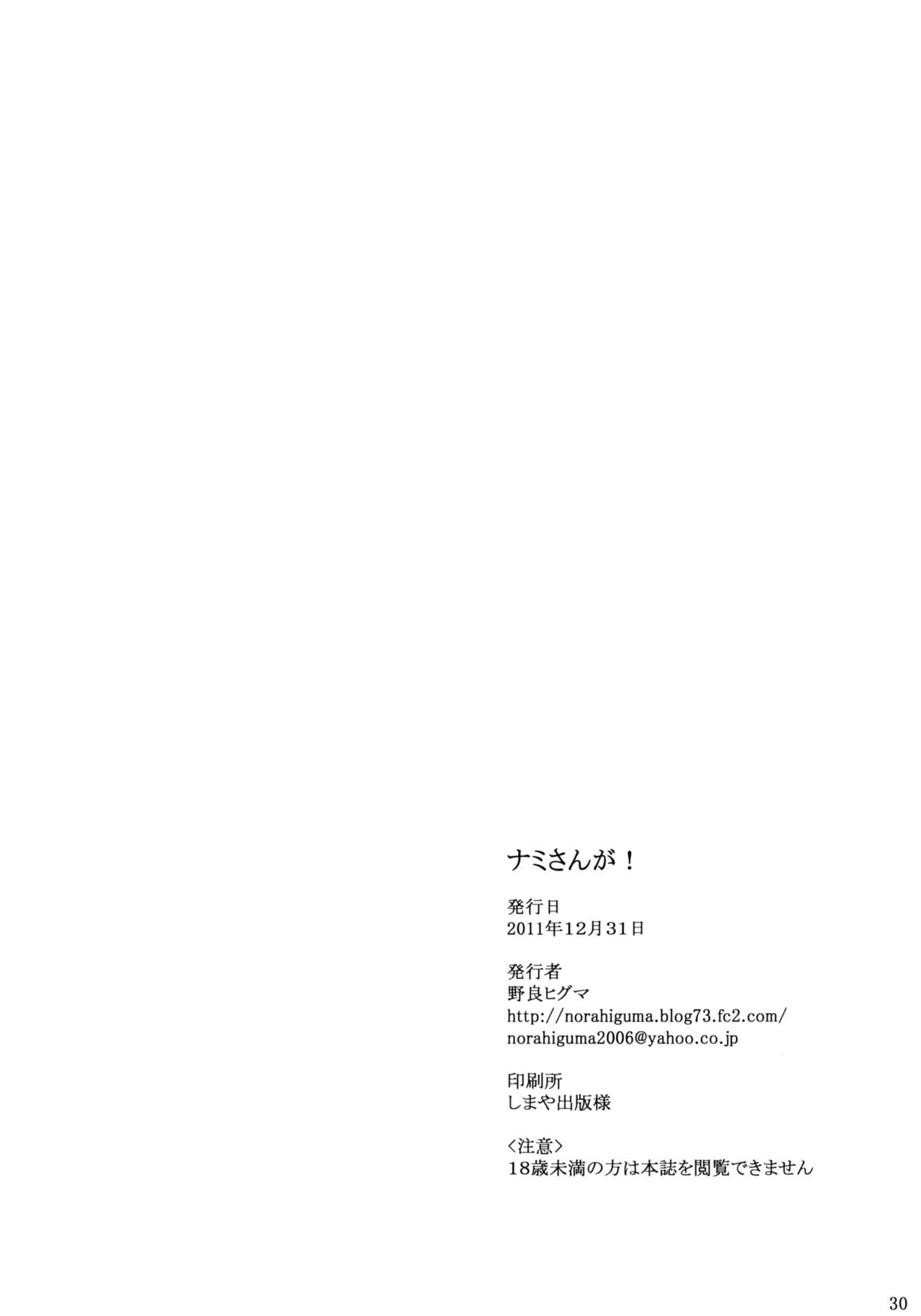 (C81) [ひぐま屋(野良ヒグマ)] ナミさんが！ (ワンピース) [中国翻訳]